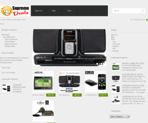 supremedealz.com: Supreme Dealz Superstore!, The coolest gadgets, the lowest prices
Supreme Dealz Superstore! :  - Accessories Cameras & Optics Car/Boat Audio & Video CB's & Scanners Collectibles Computers & Accessories GPS Navigation Health & Beauty Home Electronics Housewares Lawn & Garden Miscellaneous Office Products Portable Electronics Radar Detectors Sports/Recreational Telephones Tools Toys & Games Watches/Timepieces electronics, radar detectors, home electronics, portable electronics