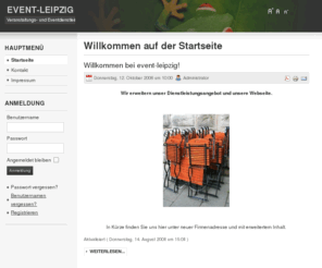 event-leipzig.com: Willkommen auf der Startseite
Joomla! - dynamische Portal-Engine und Content-Management-System