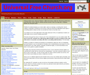 universalfreechurch.org: Universal Free Church - Demanding freedom for all private lifestyles.
Universal Free Church is a social network on Ning