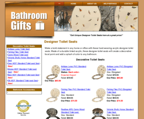 bathroomgift.com: Designer Toilet Seats
Unique designer toilet seats made of arcrylic and at a great price.