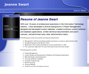 smartsoftwaresolutions.biz: Jeanne Swart
Resume of Jeanne Swart