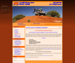 topend4wd.com.au: Top End 4WD Rental in Broome, Cairns, Darwin, Alice Springs and All Australia.
Australian 4WD Hire Specialises in Rental of Medium 4WD, Large 4WD and Bush Camper Vehicles in Broome, Cairns, Darwin, Alice Springs, Katherine and All Major Cities of Australia. Wide Range, Great Selection and Competitive Prices.