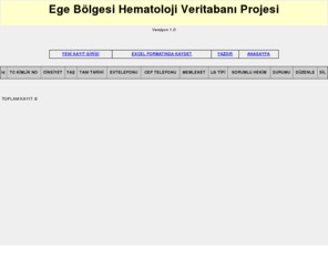 hematolojidb.org: Ege Bölgesi Hematoloji Veritabanı Projesi v. 1.0
aa