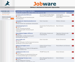 jobware.ch: Job offers Switzerland - Schweiz - jobs, career, employment, Stellenangebote, Karriere
www.jobware.com - Gateway to Multinational Employment Opportunities!