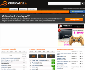 playrank.fr: Tests de jeux vidéo : critiques de la presse et avis des internautes - Criticator.fr
Découvrez les tests des professionnels et les critiques des internautes sur les jeux vidéo des consoles Xbox 360, PS3, PSP, Nintendo Wii et DS, PC : note et avis.