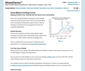 shareowner.com: ShareOwner Education Inc. - Stock Market Education for Better Returns
Learn to make better decisions when buying and selling stocks for a long-term, growth portfolio. Choose stocks of companies with strong growth, financial and operating fundamentals.