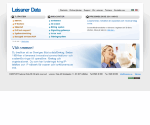 leissner.se: Leissner Data AB, ett av Sveriges äldsta dataföretag
Sedan 1969 har vi levererat innovativa kommunikations- och systemlösningar till operatörer, företag och organisationer.