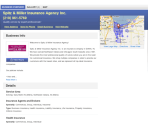 spitzmillerinsuranceagencyinc.com: Spitz & Miller Insurance Agency Inc. | Griffith, IN 46319 | DexKnows.com™
Spitz & Miller Insurance Agency Inc. in Griffith, IN 46319. Find business information, reviews, maps, coupons, driving directions and more.