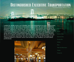 dexectrans.com: Distinguished Executive Transportation - Home
Company Name - Suffolk, VA. Company Message
