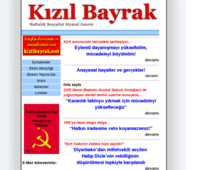 kizilbayrak.org: KIZIL BAYRAK
KIZIL BAYRAK - Haftalik Sosyalist Siyasal Gazete, EKSEN Yayincilik