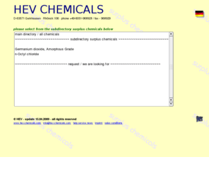 surplus-chemicals.de: Chemicals Marketing of Selected Surplus Chemicals
purchase, sale and marketing of surplus chemicals