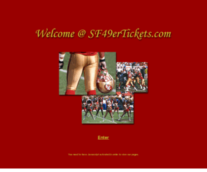 sf49ertickets.com: San Francisco 49ers Football Tickets
San Francisco 49ers Football Tickets, weekend packages with hotel and tickets to all 49ers homegames, season schedule