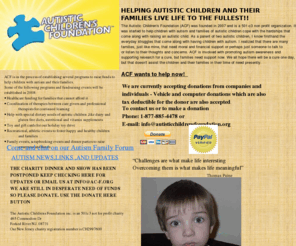 ac-f.org: ACF Autistic Childrens Foundation inc.
autistic childrens charity autism