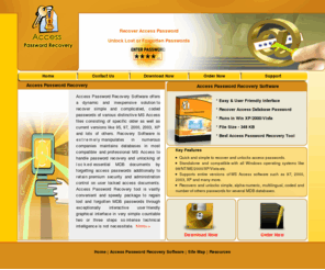 getaccesspassword.com: MS Access Password Recovery crack MDB Unlock Access Database Software
MS Access Password Recovery tool unprotect unlock password protected MDB files database recover forgotten lost mdb Passwords Instant Password Decryption.