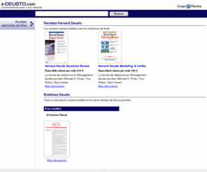 e-deusto.com: Conocimiento para ir por delante | e-Deusto
Libros y revistas de Management de las editoriales Deusto, Gestión 2000 y Alienta