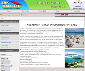 erkrealestate.com: Kusadasi Properties for Sale . Villas Apartments and Invest Properties  Real Estate , Home , ERK Real Estate Kusadasi
We sell and buy Villas, Apartments, Commercial Properties , houses both in and around the Kusadasi area.