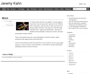 jeremykahn.co.uk: Jeremy Kahn
Jeremy Kahn, musician, photographer, software designer, recording enthusiast in Buckinghamshire.