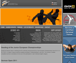 taekwondodata.com: Taekwondo Data
Taekwondo Data - Competition Database containing full contact fights all over the world.
