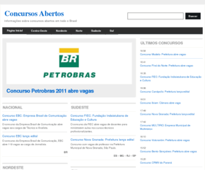 concursosabertos.net: Concursos Abertos | Concursos Públicos Abertos 2011
Noticias sobre concursos abertos 2011. Edital, provas, gabaritos, resultados.