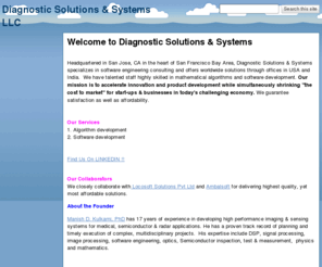 diagsosys.com: Diagnostic Solutions & Systems LLC
Website of Diagnostic Solutions and Systems, talking about the kind of work we do in Software,R&D,Patenting,etc.