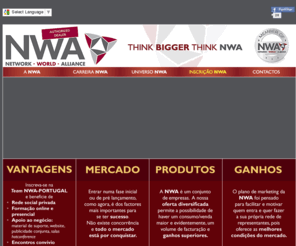 nwa-portugal.com: NWA Portugal
Novo projecto de Marketing de Rede / Venda Directa. Estamos a chegar a Portugal. Aceitamos Pré-registos! O marketing de rede é mais bem-sucedidos no inicio de actividade. Não perca esta oportunidade!