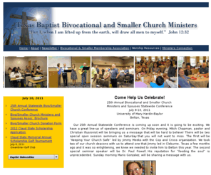 bivocational.com: Texas Baptist Bivocational Homepage
Connecting Baptist Bivocational ministers to ministry 
opportunities and resources.