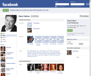 darylhatton.com: Incompatible Browser | Facebook
 Facebook is a social utility that connects people with friends and others who work, study and live around them. People use Facebook to keep up with friends, upload an unlimited number of photos, post links and videos, and learn more about the people they meet.