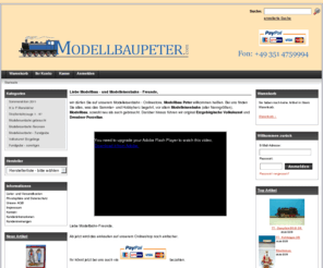 modellbaupeter.com: Modellbau und Modelleisenbahn bei Modellbau Peter
Bei Modellbau Peter Modellbau und Modelleisenbahnen günstig kaufen, neu und gebraucht