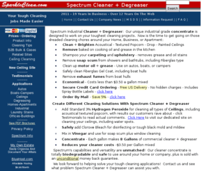 sparkleclean.com: Spectrum Industrial Cleaner and Degreaser Concentrate
Spectrum Industrial Cleaner and Degreaser Concentrate: Formulated for heavy duty commercial, home, and industrial cleaning.
