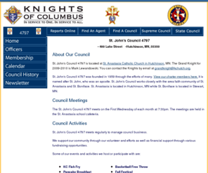 kchutch.com: Knights of Columbus - St. John's Council 4797
Knights of Columbus St. John's Council 4797, located in Hutchinson MN.