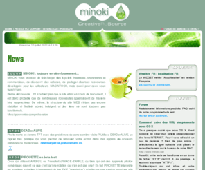 minoki.net: MINOKI : Creative ReSource SoftWares for Mac and Windows
Freewares and sharewares  for MAC and PC - Logiciels pour MAC et PC. Utilitaires et solutions graphiques pour macintosh et windows.