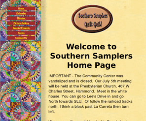 southernsamplers.com: Southern Samplers Quilt Guild
Southern Samplers quilters guild is located in Ponchatoula, Louisiana.