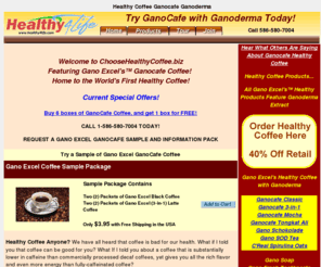 choosehealthycoffee.biz: Ganocafe Healthy Coffee by Gano-Excel Gano Cafe Classic
Order Ganocafe healthy coffee from us and save 25% of retail price. Gano cafe is the healthy coffee choice featuring ganoderam (reisi mushroom) extract boosting over 165 anti-oxidants.