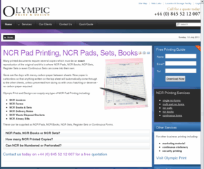 ncr-pads.com: NCR print, NCR Forms, NCR Pad Printing, NCR Pads, Sets, Books - Printed NCR Pads
NCR printing services in Kent for businesses and corporates including NCR Pads and carbonless printing with a unique storage and on demand delivery.