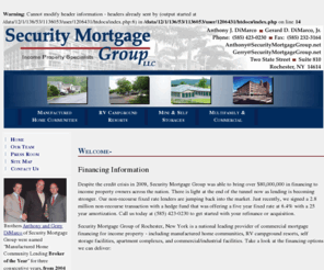 parkmortgages.com: Income Property Specialists- Security Mortgage Group
Security Mortgage Group is a national private commercial mortgage broker that specializes in loans for manufactured housing communities.