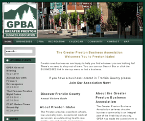 prestonidaho.org: The Greater Preston Idaho Business Association - Franklin County Idaho Businesses & Recreation
Preston Idaho Businesses and Recreation. Fishing, boating, snowmobiling & rodeos in Franklin County Idaho.