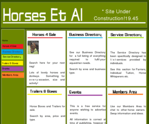 horsesetal.com: Horses Et Al
Home Page for Horses Et Al Limited.