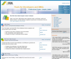 xsql.com: SQL Server database comparison and synchronization tools - xSQL Software
Compare databases, generate change script, synchronize, deploy, generate RSS feeds.