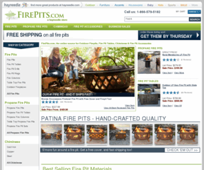 fire-pits-shops.com: Shop Outdoor Fire Pits, Chimineas & Fire Pit Accessories at FirePits.com
Enjoy the outdoors with a fire pit from Fire Pits. Shop a variety of propane gas & wood burning outdoor firepits, fire pit tables & chimineas for sale up to 30% off!