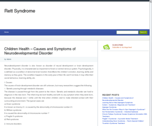 worldrettsyndrome2008.org: Rett Syndrome
