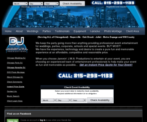 djchicagoland.com: Disc Jockey - DJ Services - Wedding DJ Services - Chicago Wedding DJ - Chicago Party DJ  - Jammin-JWA- Productions
Chicago Wedding DJ and Party DJ serving All of Chicagoland. Joliet, Naperville, Oak Brook and surrounding suburbs.