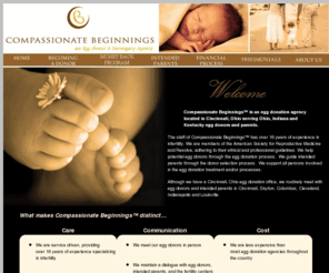 donoragency.net: Cincinnati Egg Donation Surrogacy Agency, Compassionate Beginnings
Compassionate Beginnings is an egg donation agency and surrogacy agency located in Cincinnati, Ohio serving Ohio, Indiana, Kentucky egg donors and parents.