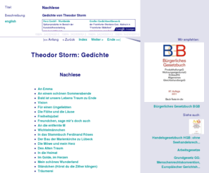 theodorstorm.org: Nachlese
Gedichte von Theodor Storm