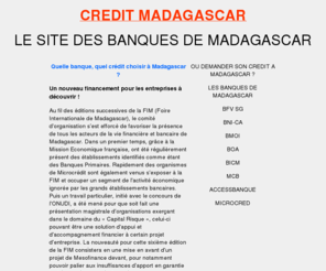 credit.mg: votre credit à Madagascar : demander votre crédit dans une banque malgache en ligne
 Le credit à Madagascar : Faites une demande 24h/24 et 7jours/7 pour un prêt immediat. Pour avoir votre prêt dans une banque malgache, vous devez être salarié ou professions liberales 