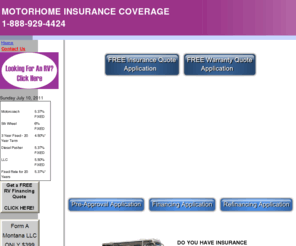 motorhomeinsurancecoverage.com: MOTORHOME INSURANCE COVERAGE Toll Free 866-927-7566
We offer motorhome insurance coverage for new and used RV's