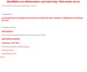 mad4math.com: Mad4Maths fun numeracy games
A fun ks2 numeracy website to test numeracy skills