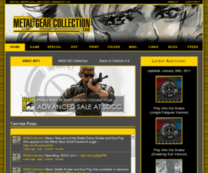 metalgearcollection.com: Home :: Metal Gear Collection.com
Walleye's Metal Gear Solid Collection. Featuring Games, Soundtracks, Strategy Guides, Promo Materials, Figures and more.