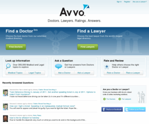 avvo.com: Avvo.com - Doctors. Lawyers. Ratings. Answers.
Ratings, reviews, and detailed disciplinary history for every doctor and lawyer.