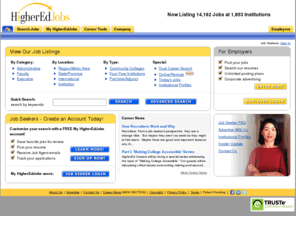 higheredpostings.net: HigherEdJobs - Jobs in Higher Education
Faculty and administrative positions at colleges and universities. Now listing 14,547 jobs. Updated daily. Free to job seekers.