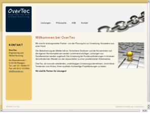 overtec.eu: OverTec Projektmanagement Auftragsüberwachung Prototyp Projektcontrolling Maschinenbau
OverTec  Ihr Partner für Lösung und Umsetzung!